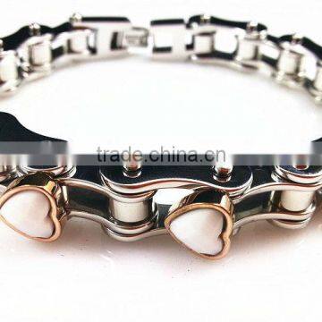 YM024 White crystal stainless steel bracelets