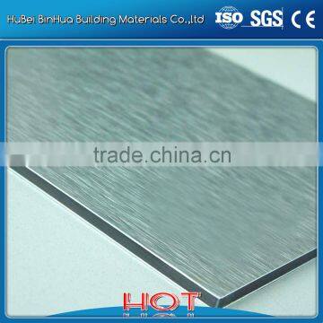 2mm----6mm Brushed silver Aluminum composite panel with cheap price