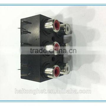 250V 6RCA Box Type Socket With High Quality Plastic Socket Box AV Socket photo-3