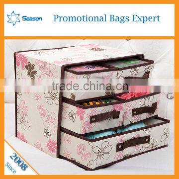 Multifunctional bra & underwear storage box foldable fabric drawer storage box