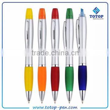 Small MOQ multi-color customized pen with highlighter