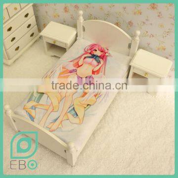 design your own bed sheets Heat transfer digital print anime custom bed sheets No Game No Life Jibril