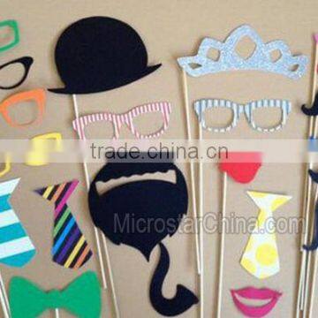 22pcs Wedding Birthday Party supply fun Mustache lip tie glasses hat On A Stick DIY Photo Booth Props