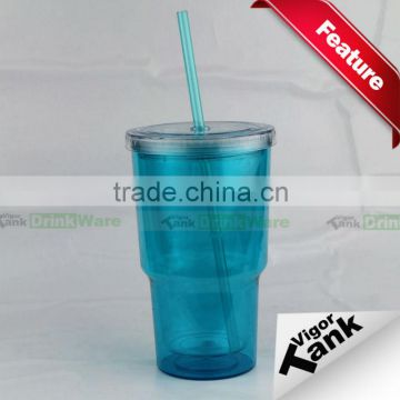 Double Wall Insulated Acrylic Bio Cup with Straw