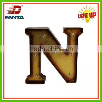 Newest metal Christmas letter with LED light for home decoration