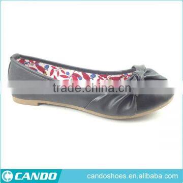 shoes wholesale pu shoes, decorative pointed toe flat shoe with free samples