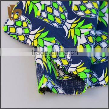 2015 classical pineapple pattern bleached cotton linen customized printing fabric