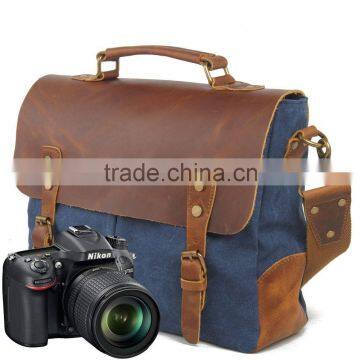 Canvas Backpack Digital Leather Camera Bag