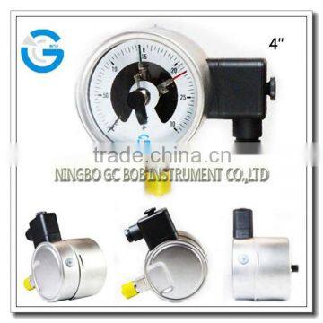 High quality stainless steel bottom connection electric contact manometer