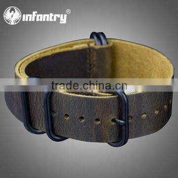 Infantry Military Leather Sport Army Camo Brown Watch Straps photo-3
