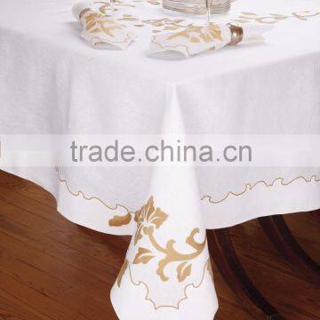 100% Linen Embroidery Napkin And Table Cloth For Hotel/Restaurant