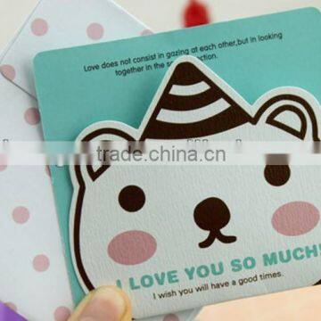 2014 top sale bear mini greeting card