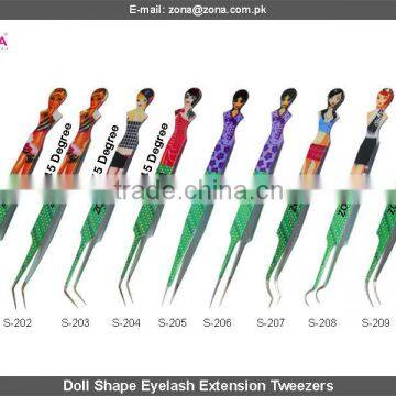 Doll Shape Eyelash Extension Tweezers / New Stylish Eyelash Extension Tweezers Under Custom Logo From ZONA PAKISTAN