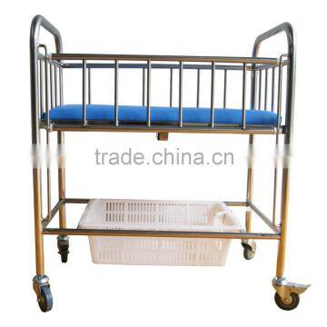 CE ISO Stainless Steel Manual Hospital Baby Bed With Mattress photo-4