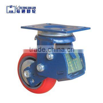 Factory supply 5, 6, 8 inches Polyurethane rubber pad shock absorbing caster wheel, red polyurethane casters wheels