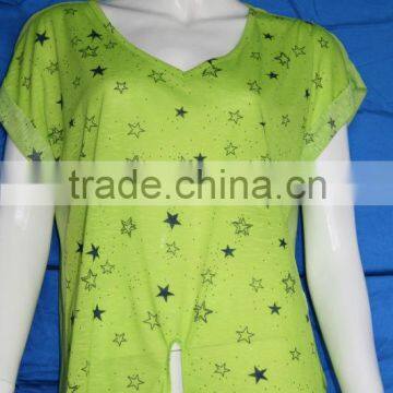 Printed neon star ladies tops and blouses