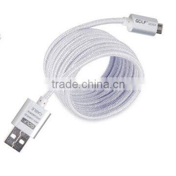 Original GOLF 25cm/100cm/150cm/200cm/300cm Micro USB Metal Braided Data Charger Cable 2.1A Output For Xiaomi Huawei HTC Samsung photo-3