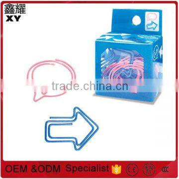 Wholesale price Promotional gifts custom colorful dialog arrow shape paper clip with paper box