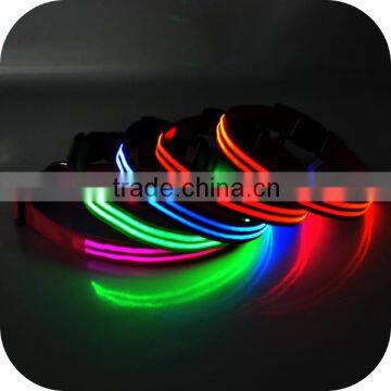 Top Selling High Quality Colorful Webbing Lighted Up LED Collar for Pet Dogs