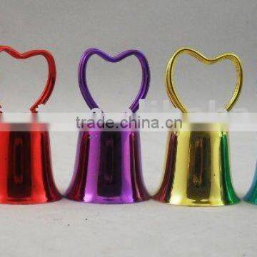 2''small metal cow bell A5-H01,hand bell with heart-shaped handle for decoration(E529)