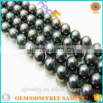 perfect round and luster tahiti color mother pearl strand