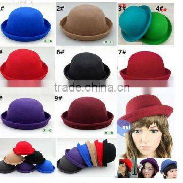 2012winter fashion women derby wool felt hat,bowler hat