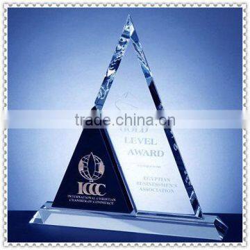 Black Corner Crystal Triangle Awards For Table Decoration