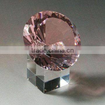 Pink color Crystal Diamond with base