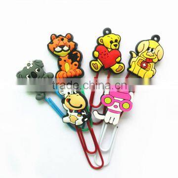 PVC Cartoon Characters Paper Bookmark Soft Rubber Promotion Gift Paper Clips Wholesale