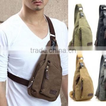 Men Small Canvas Military Messenger Shoulder Travel Hiking Bag Backpack