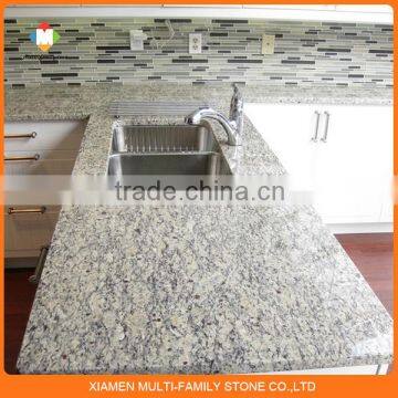 Santa Cecilia light natural granite countertops edging