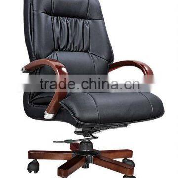 wood base solid wood structure leather executive chair AB-014B