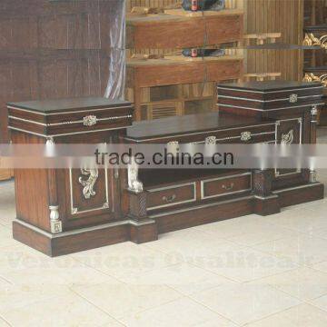 Antique Victorian Style Mahogany Wood TV Cabinet