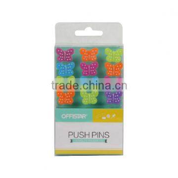 hot selling with high quality butterfly shaped plastic push pins