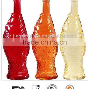 500ml fancy glass wine bottle fish-shaped