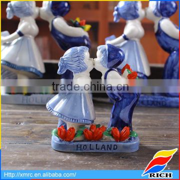 Personalized dutch delft porcelain figurine sculpture