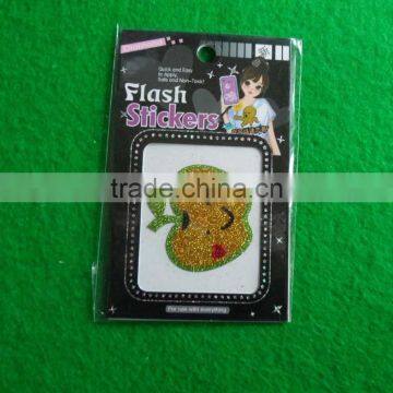 apple glitter cartoon sticker for mobile phone