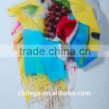 ffashion pure wool wholesale pashmina scarf shawl wrap fleece set/ kantha scarves&shawls ladies neck design flower print shawl