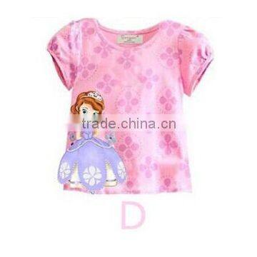 Pink color girl T-shirt, girl frozen clothes, summer girl