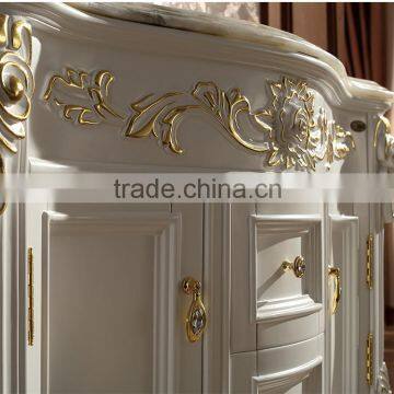 WTS16033 Classic Luxury 39 Inch Mirror Type White Solid Wood Bathroom Cabinet Vanity Free Sample photo-3