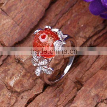 Elegant Flower 925 Sterling Silver Ring, Mini Glass Bottle Diffuser Ring, Silver Jewelry for Ladies