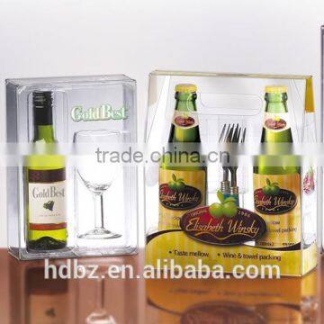 high quality custom clear Printed Wine Box with blister tray