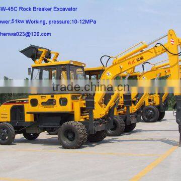 excavator with hydraulic hammer