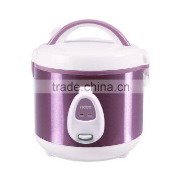 Electric stainless steel mini rice cooker in purple, red 1.0L