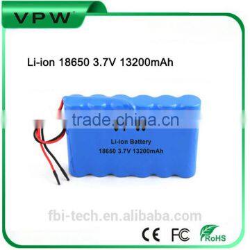 Rechargeable 13200mAh 18650 3.7V li-ion battery pack