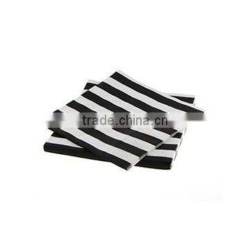 Black Rugby Stripe Napkins Pkt 20