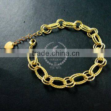 18cm raw brass faceted circle round oval link fashion DIY bracelet supplies 1900082