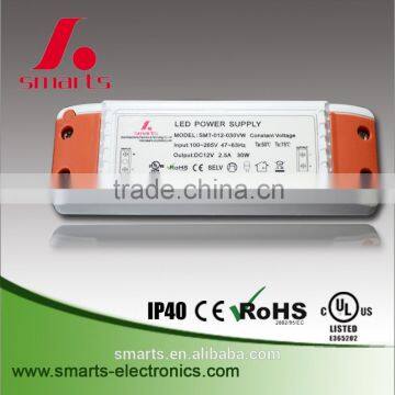 ip20 constant voltage led driver 12v 30w 2.5amp