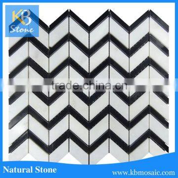 New design 1 cm thickness black ceramic tile mosaic mixed white