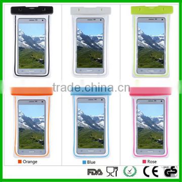 2016 popular best selling clear window cell phone floating waterproof case for Swimming